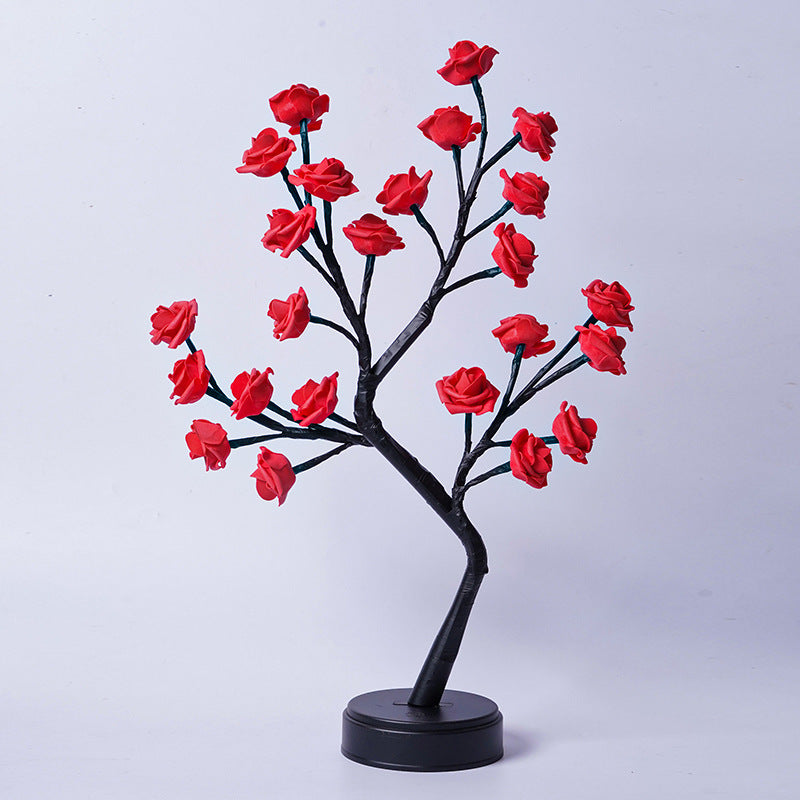 Table Lamp Flower Tree Rose Fairy Desk Night Lights USB Operated Gifts For Wedding Valentine Christmas Decoration