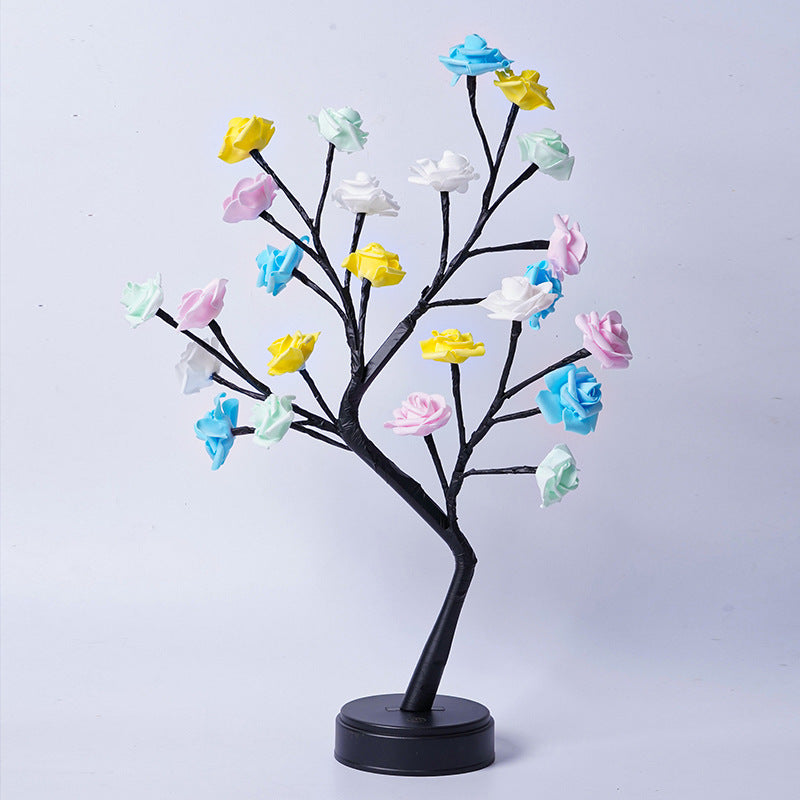 Table Lamp Flower Tree Rose Fairy Desk Night Lights USB Operated Gifts For Wedding Valentine Christmas Decoration