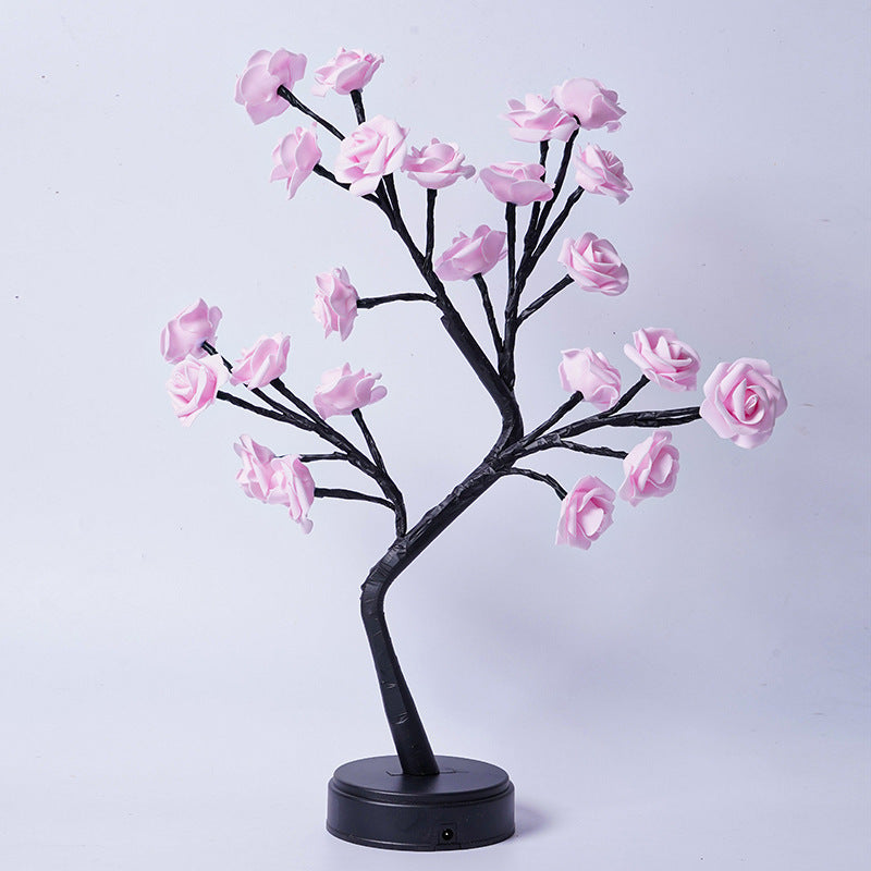 Table Lamp Flower Tree Rose Fairy Desk Night Lights USB Operated Gifts For Wedding Valentine Christmas Decoration