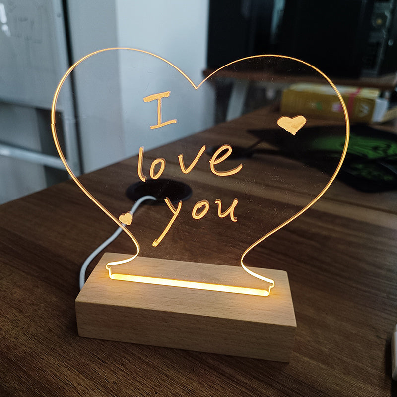 Creative Note Board Creative Led Night Light USB Message Board Holiday Light With Pen Gift Decoration Night Lamp