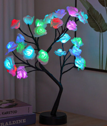 Table Lamp Flower Tree Rose Fairy Desk Night Lights USB Operated Gifts For Wedding Valentine Christmas Decoration